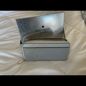 Kate Spade Shimmy glitter fabric large wallet